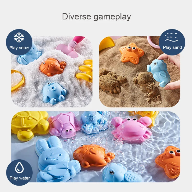 Kids Beach Sand Toys Set – Shovel, Rake & Animal Molds 30PC