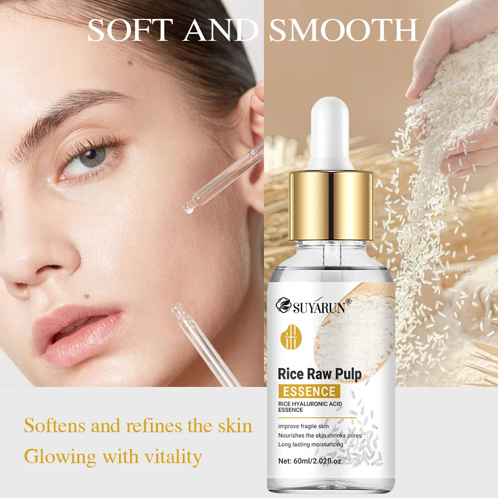 SUYARUN Rice Essence with Glycerin & Hyaluronic Acid - Moisturizing, Anti-Aging & Brightening Facial Serum for Women. Peaceful Pleasures Health and Wellness