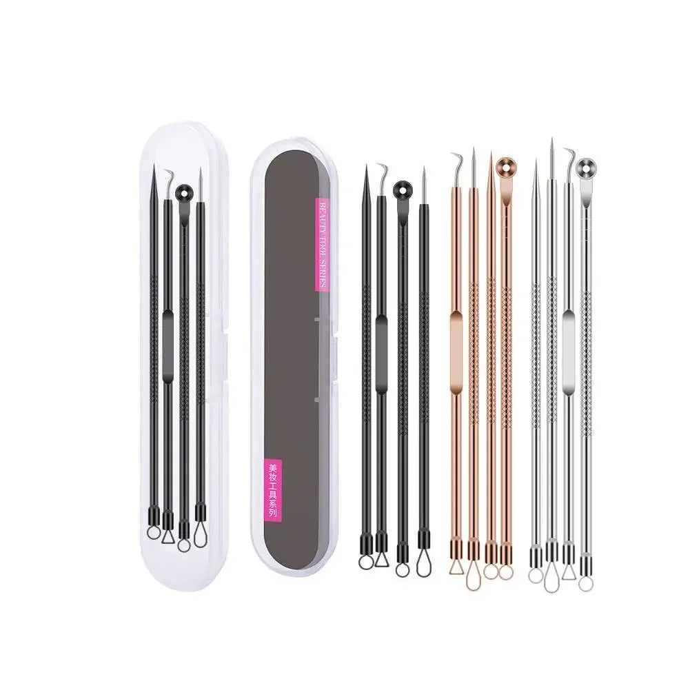 4-Piece Blackhead Remover Tool Set – Stainless Steel Peaceful Pleasures Health and Wellness