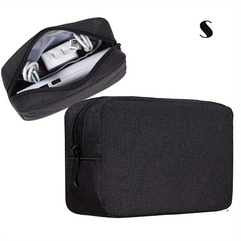 1pc Storage Bag Cable Cord Organizer Portable Digital Storage Bag for Watch,Cable,Power Bank,Charger,Charging Cords,Mouse Peaceful Pleasures Health and Wellness black 1