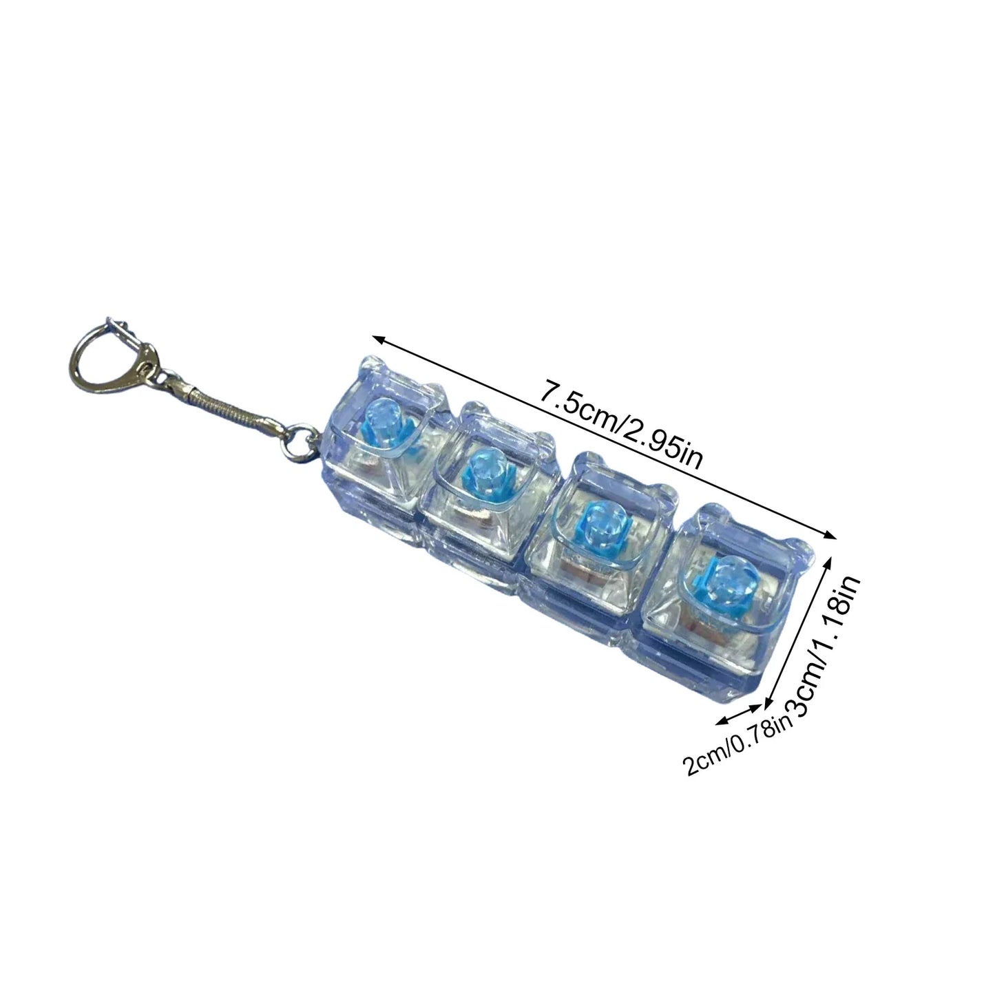4-Key LED Keyboard Fidget Clicker Keychain | Light-Up Toy