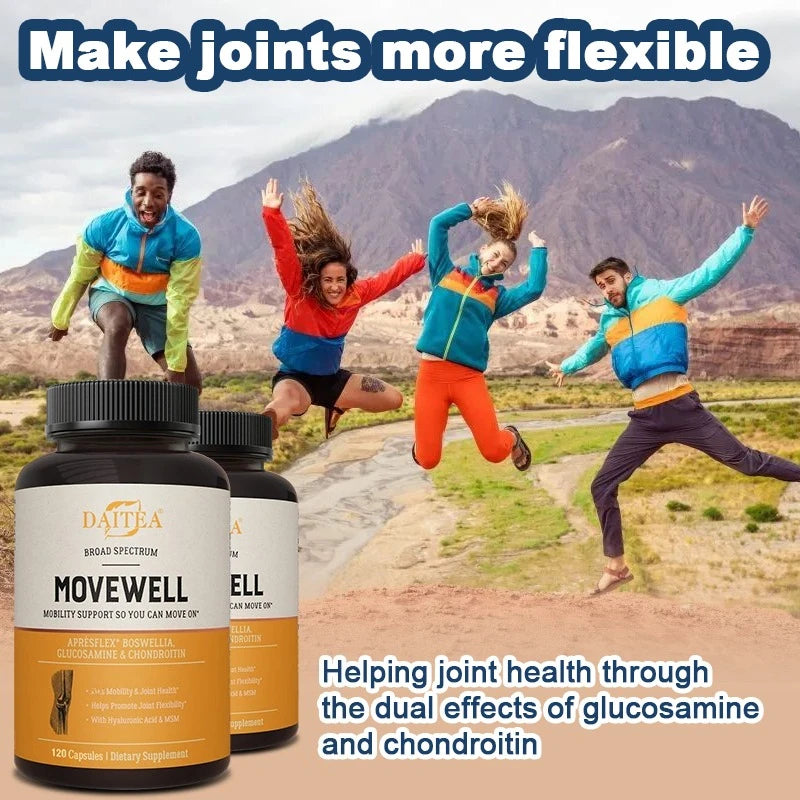 Joint Health Supplement - Glucosamine Chondroitin W/ MSM Hyaluronic Acid MoveWell Peaceful Pleasures Health and Wellness