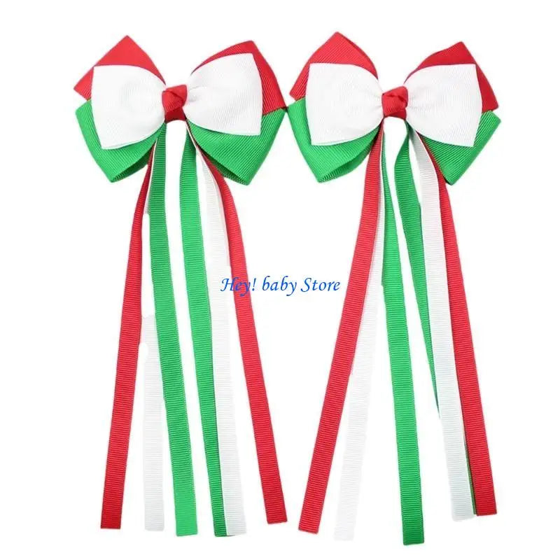 Christmas Bowknot Hair Clips | Holiday Hair Bows Pack of 2
