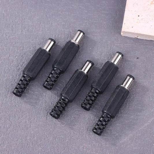 5Pairs DC12V 5.5 X 2.1mm Plastic Male Plugs DC Power Socket Female Jack Screw Nut Panel Mount Connector Peaceful Pleasures Health and Wellness Default Title