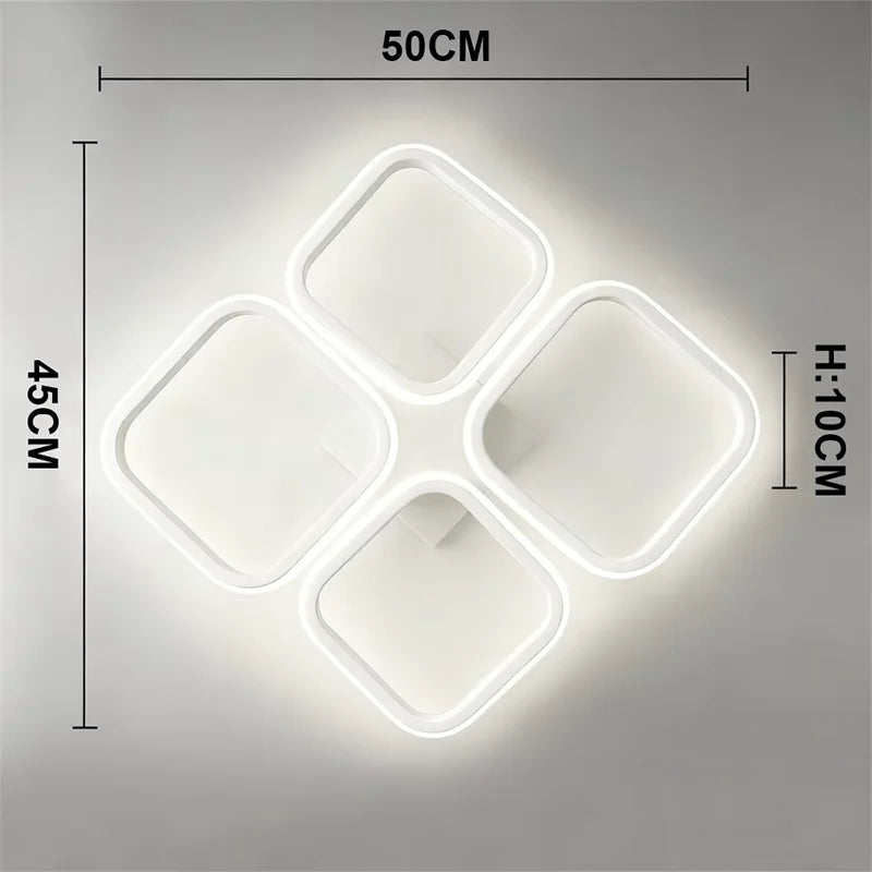 Modern Black Square LED Flush Mount Ceiling Light | RUNTOIN