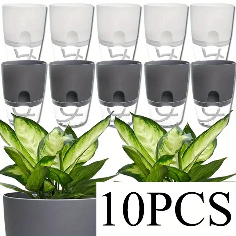 Self-Watering Double Layer Flower Pots – Succulents & Bonsai