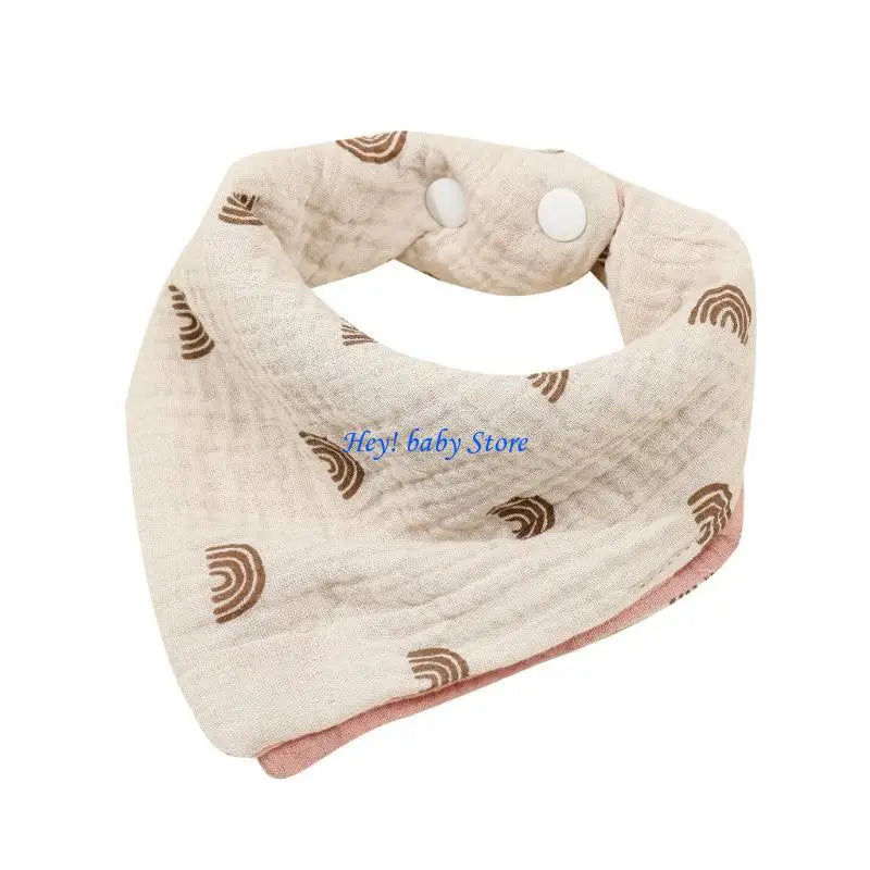 Baby Drool Bib Double-Sided Bandana | Adjustable Snap Button