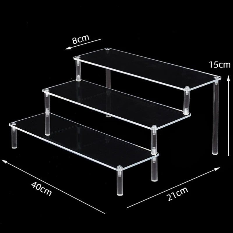 1-5 Tier Acrylic Display Stand Clear Riser Rack Cupcake Perfume Doll