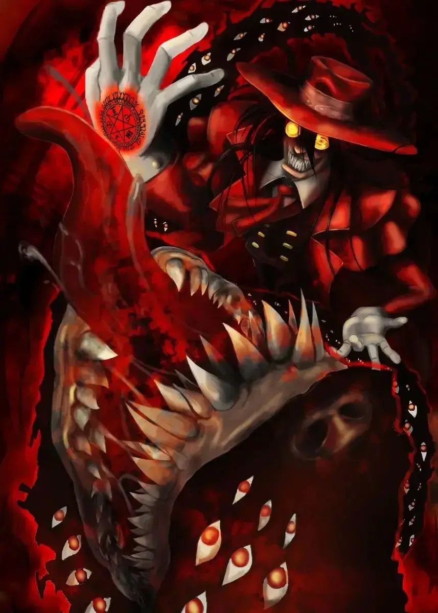 Horror Anime Hellsing Ultimate Posters Manga Canvas Painting Prints Wall Art Mural for Living Room Study Home Decor Peaceful Pleasures Health and Wellness 16 20x30cm Unframed