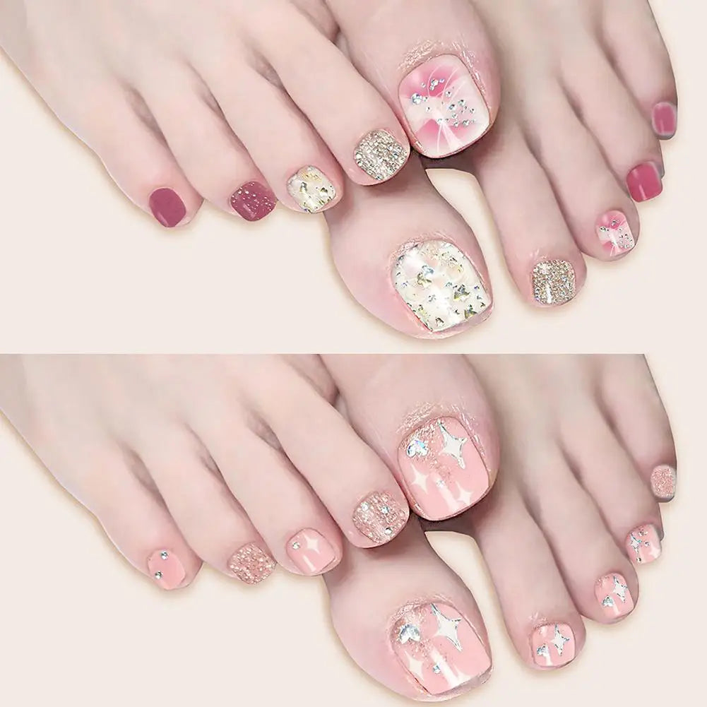 Glitter Toe Nail Stickers – 22 Count, DIY Nail Wraps Nail Care Peaceful Pleasures Health and Wellness