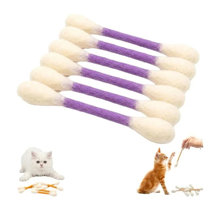 Cotton Swab Catnip Toy 6-Pack | Kitten Biting & Teeth Cleaning