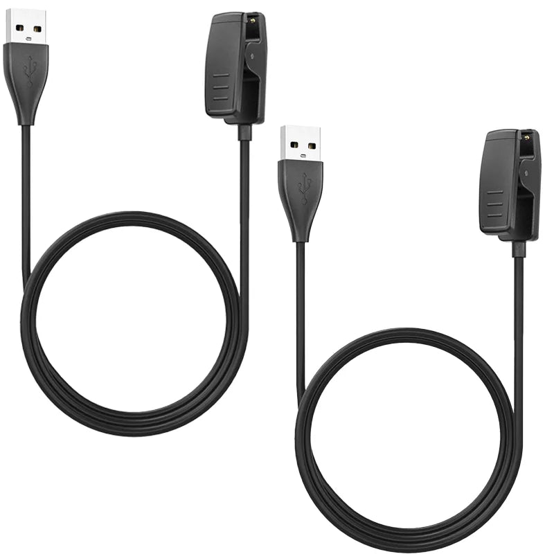2-Pack USB Charger Clip for Garmin Forerunner 235 645 735XT Peaceful Pleasures Health and Wellness Black