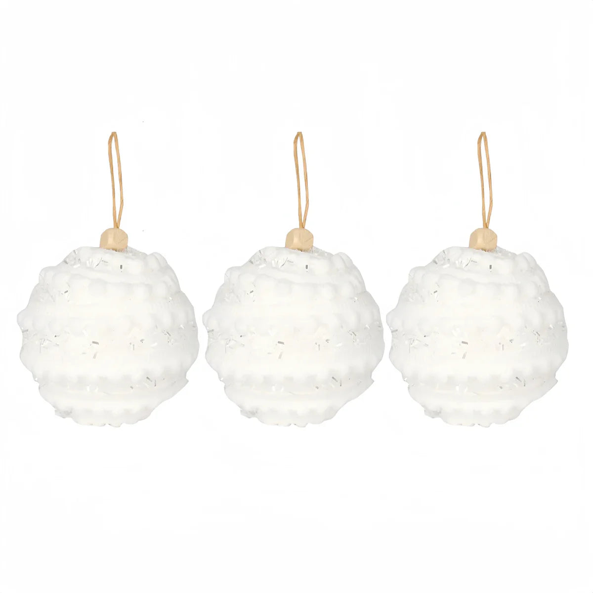 Elegant 8CM Christmas Ball Ornaments Set of 3 | Holiday Decor
