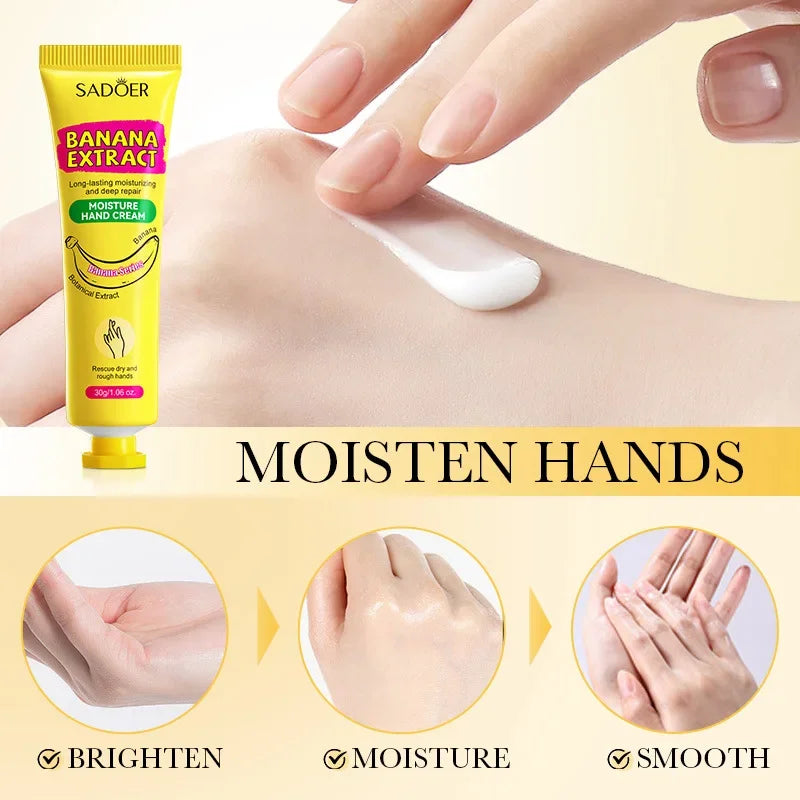 Sadoer Banana Hand Cream – Moisturizing & Brightening Set