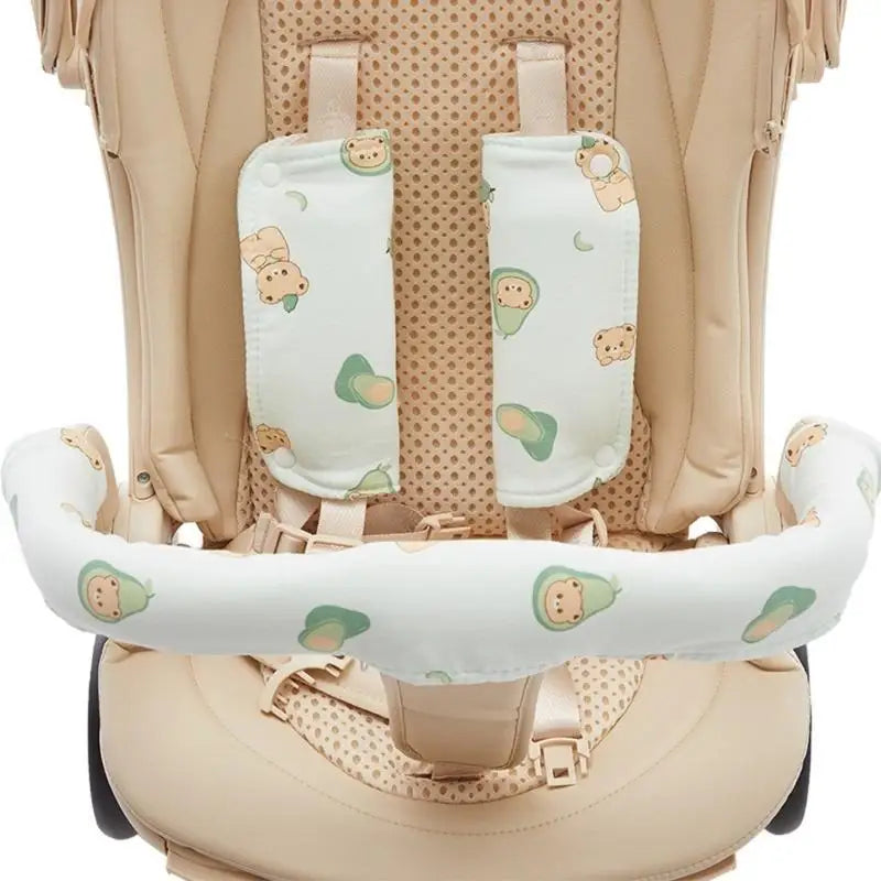 Baby Stroller Shoulder & Crotch Strap Pads | Soft Cotton Comfort