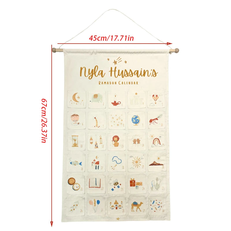 Personalised Ramadan Countdown Calendar | Eid Wall Decor Holiday Countdown Calendar Peaceful Pleasures Health and Wellness