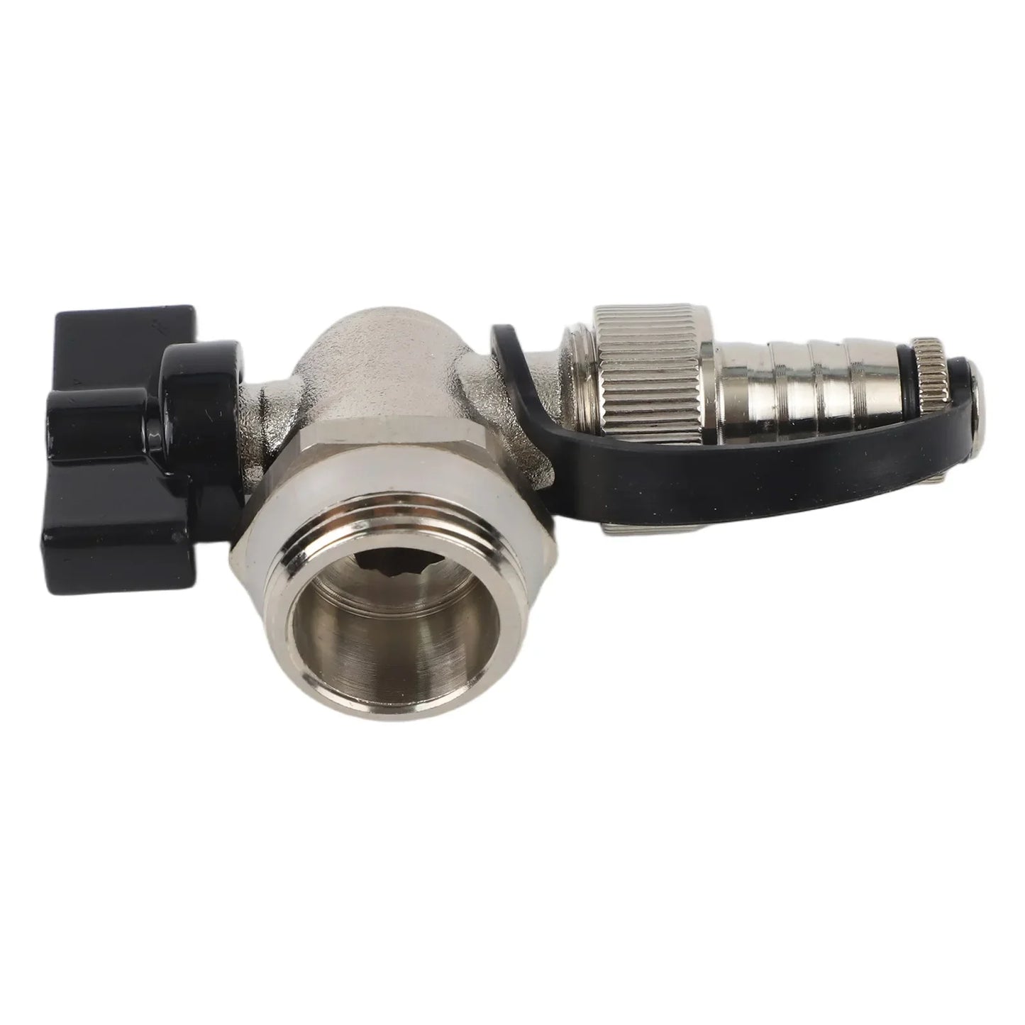 Brass Floor Heating Drain Valve Connector – Nickel Plated