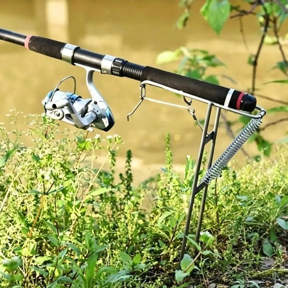 Automatic Spring Fishing Rod Holder Portable Foldable Stand for Outdoor Bank Fishing Ground Insert Fishing Pole Support Bracket Peaceful Pleasures Health and Wellness