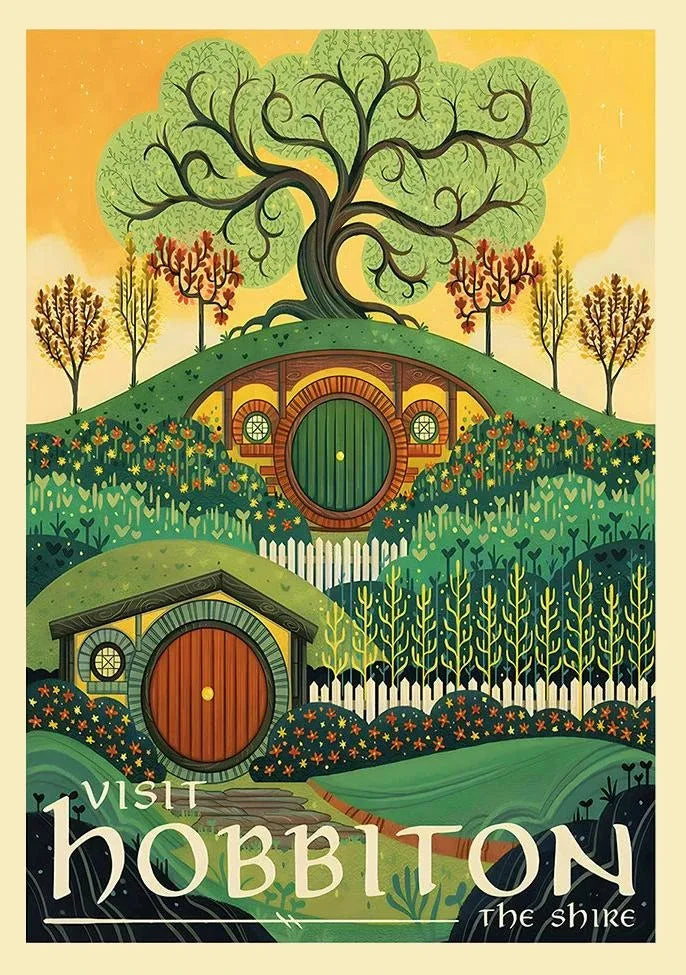 Lord of the Rings Middle-Earth Vintage Canvas Wall Art Print