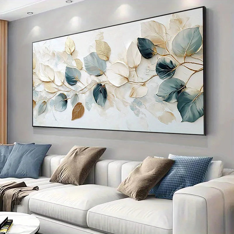 1pc Frameless Modern Canvas Wall Art Delicate Leaf Design, High-Quality Canvas Painting Home Décor, Large Canvas Wall Art Peaceful Pleasures Health and Wellness ZLH4736 80x160cm No Frame