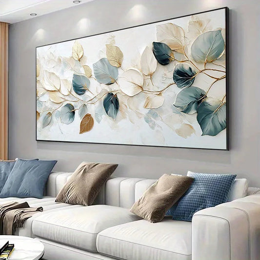 1pc Frameless Modern Canvas Wall Art Delicate Leaf Design, High-Quality Canvas Painting Home Décor, Large Canvas Wall Art Peaceful Pleasures Health and Wellness ZLH4736 80x160cm No Frame