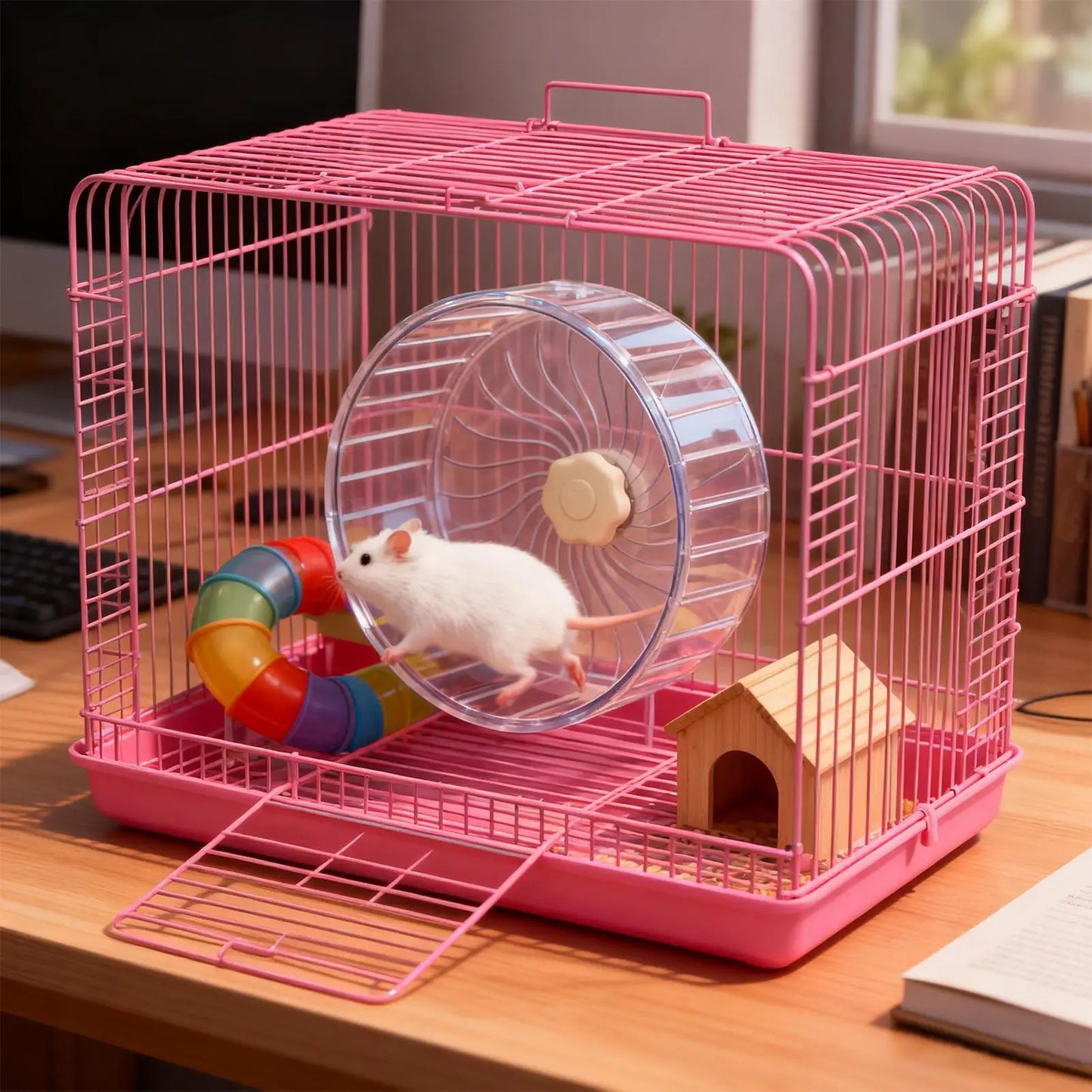 Silent Hamster Wheel – Quiet Double Bearing Small Pet Runner