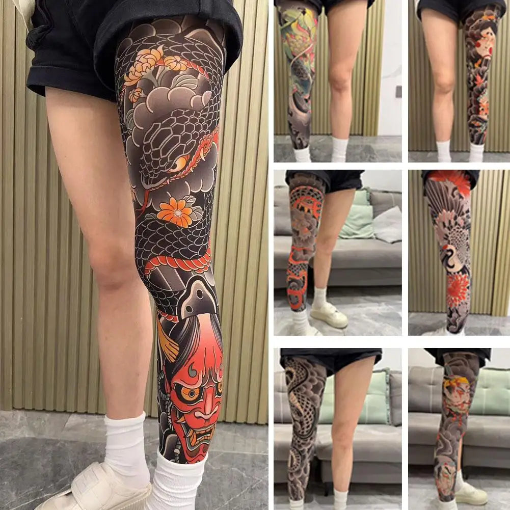 1PCS Tattoo-Inspired Fishnet Stockings for Fashion Peaceful Pleasures Health and Wellness