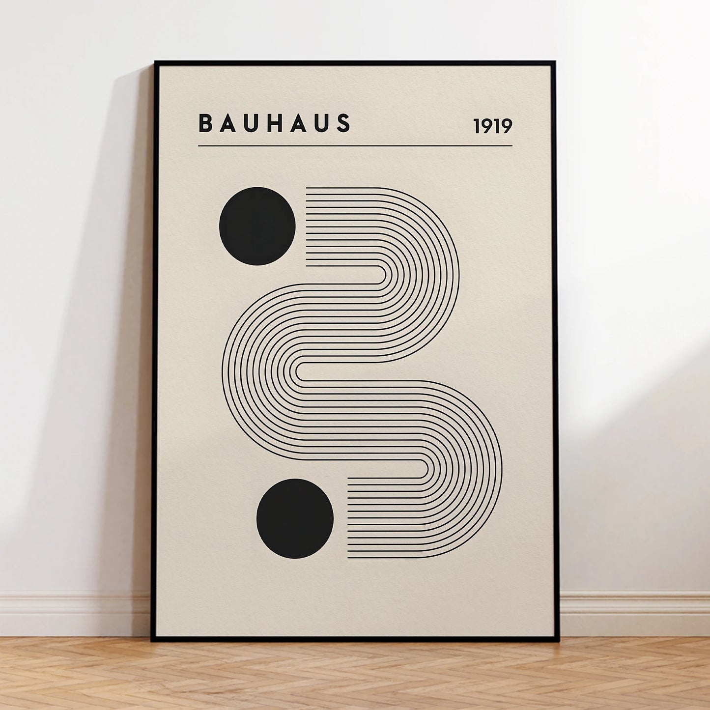 Modern Bauhaus Black & White 1919 Canvas Wall Art | Framed Print