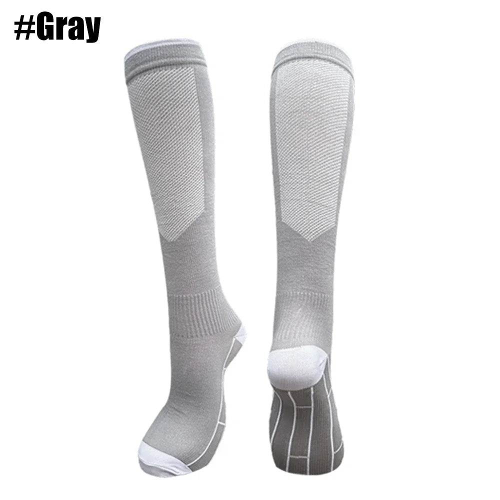 WEFITON 1Pair Compression Socks for Women and Men 20-30mmHg-Circulation Support Socks - for Running, Athletic,Flight Sock，Sports Peaceful Pleasures Health and Wellness Gray-1Pair S/M