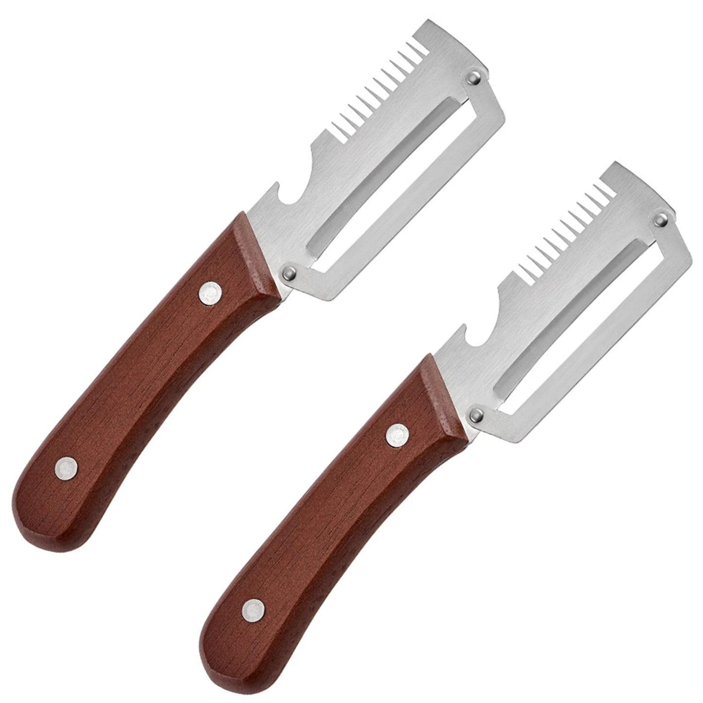 Household Multifunctional Kitchen Knife,Squid Cutting Tool,Bottle Opener,Scallion Sharp Peeling Knife Versatile Kitchen Tool Peaceful Pleasures Health and Wellness A 2pcs