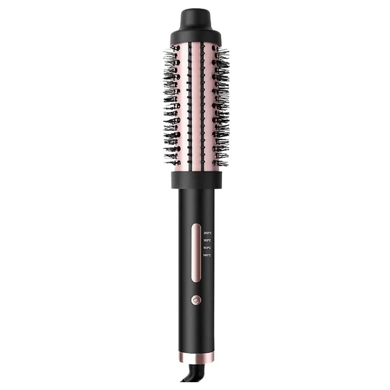 Ceramic Coating Thermal Hair Curler Brush Curling & Straightening 3-in-1 Hair Styling Comb & Blow-Drying Straightener Peaceful Pleasures Health and Wellness black US