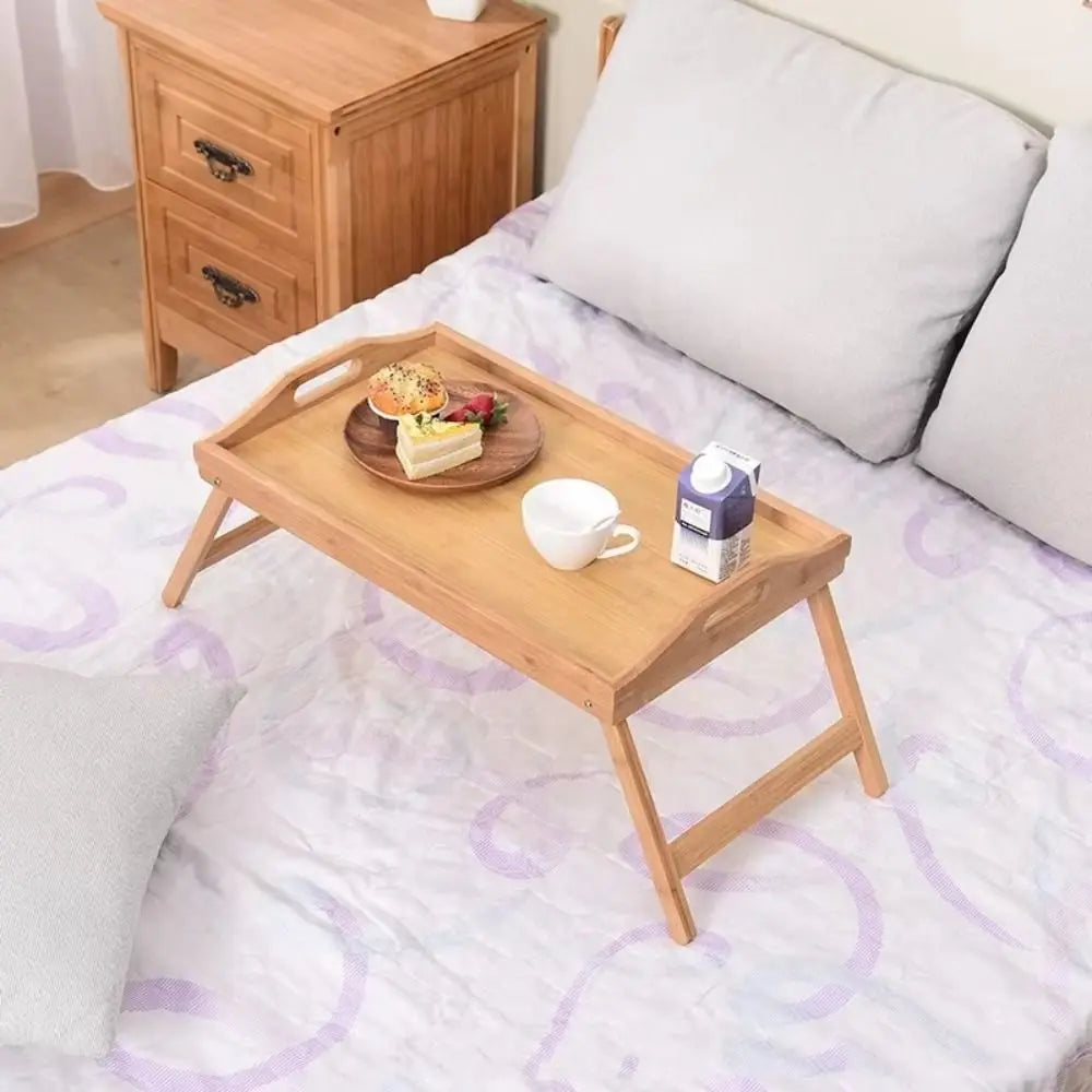 Bamboo Folding Table – Portable Laptop Desk & Breakfast Tray