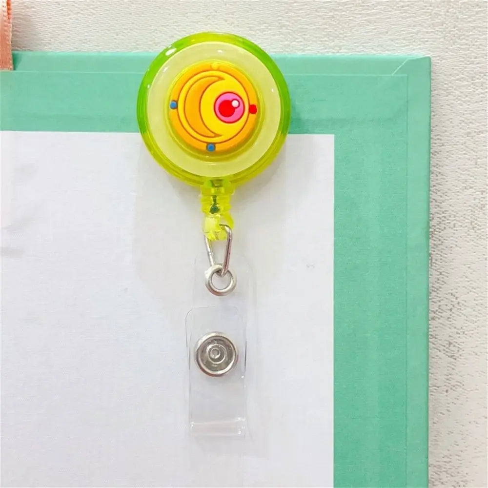 Cute ABS Card Holder Name Tag Nurse Doctor Cartoon ID Card Clips Retractable Badge Reel Badge Holder Name Card Holder Peaceful Pleasures Health and Wellness 09