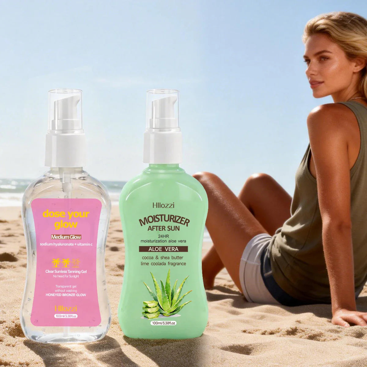 Clear Sunless Tanning Gel – Medium Glow & After Sun Moisturizer