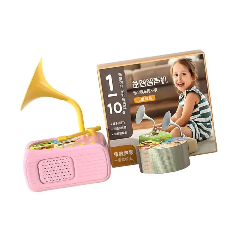 Interactive Phonograph Music Toy with 96 Learning Cards for Kids