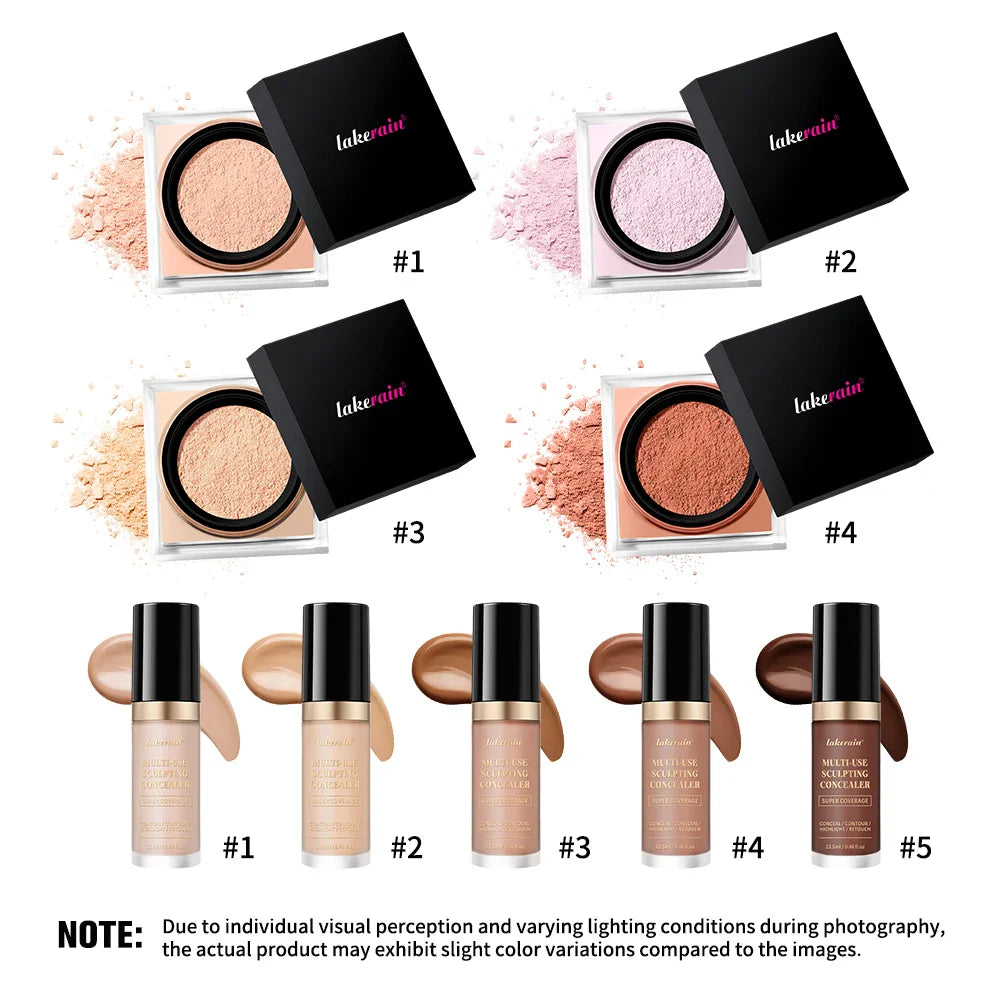 Concealer & Loose Setting Powder Makeup Set – Matte Finish