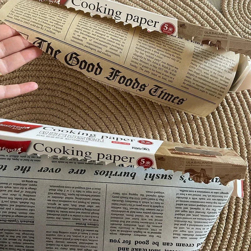 Retro English Newspaper Food Accessories for Baking Kitchen Food Grade Grease Paper Bread Sandwich Burger Fries Wrappers Cookie Peaceful Pleasures Health and Wellness
