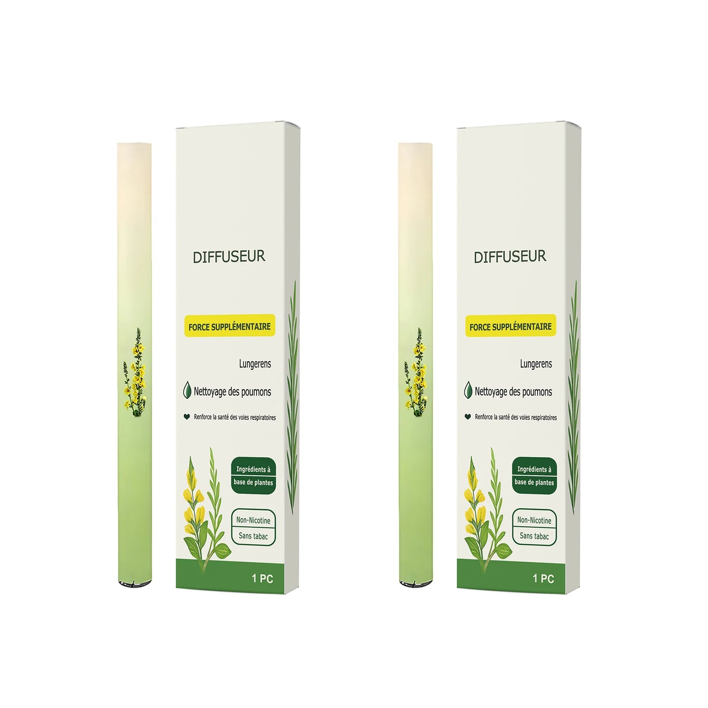 Herbal Diffuser Lung Cleansing Relieve Driving Fatigue Relaxing Body Improve Sleep Quality Refresh Smooth Breathing Energy Bar Peaceful Pleasures Health and Wellness 2pc boxed