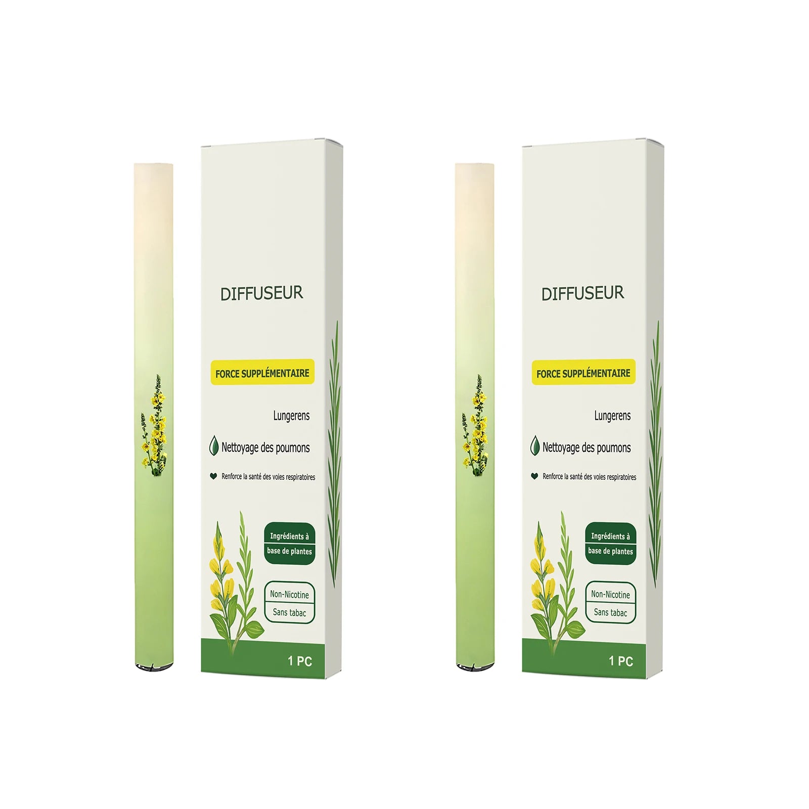 Herbal Diffuser Lung Cleansing Relieve Driving Fatigue Relaxing Body Improve Sleep Quality Refresh Smooth Breathing Energy Bar Peaceful Pleasures Health and Wellness 2pc boxed