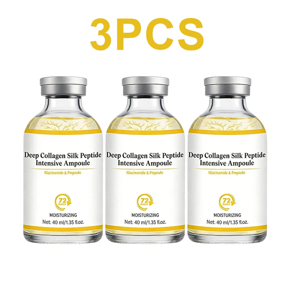 Deep Collagen Silk Peptide Intensive Ampoule Face-Lift Serum with Peptides & Deep Collagen Plumping, Smooth, Korean Skincare Peaceful Pleasures Health and Wellness 3PCS