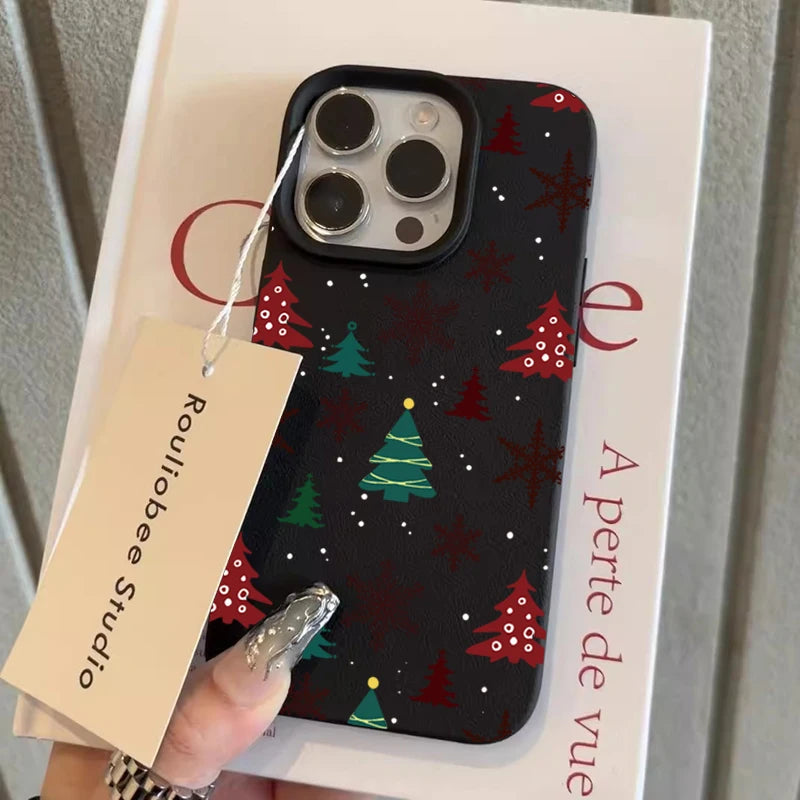 Shockproof Soft Cover Christmas Tree Snowflake Pattern Phone Case For iPhone 17 16 15 14 13 12 11 17 Pro Max Air XSMax XS XR X Peaceful Pleasures Health and Wellness