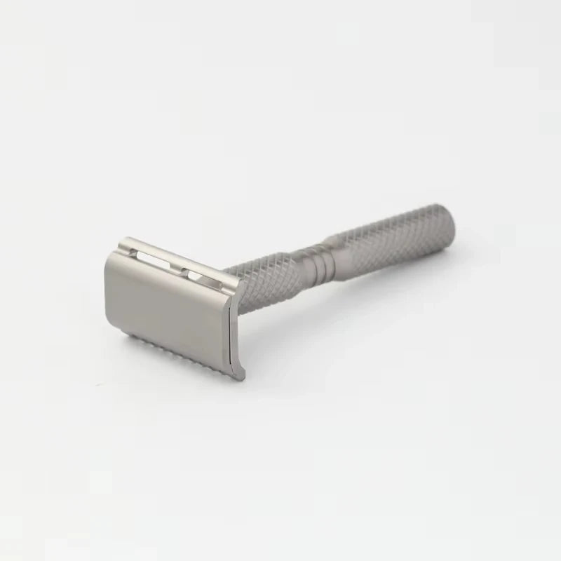 2026 YAQI Ghost 90DC Cross Grain Pattern Lightweight Titanium Safety Razor Model Comfortable Shave Experience Peaceful Pleasures Health and Wellness