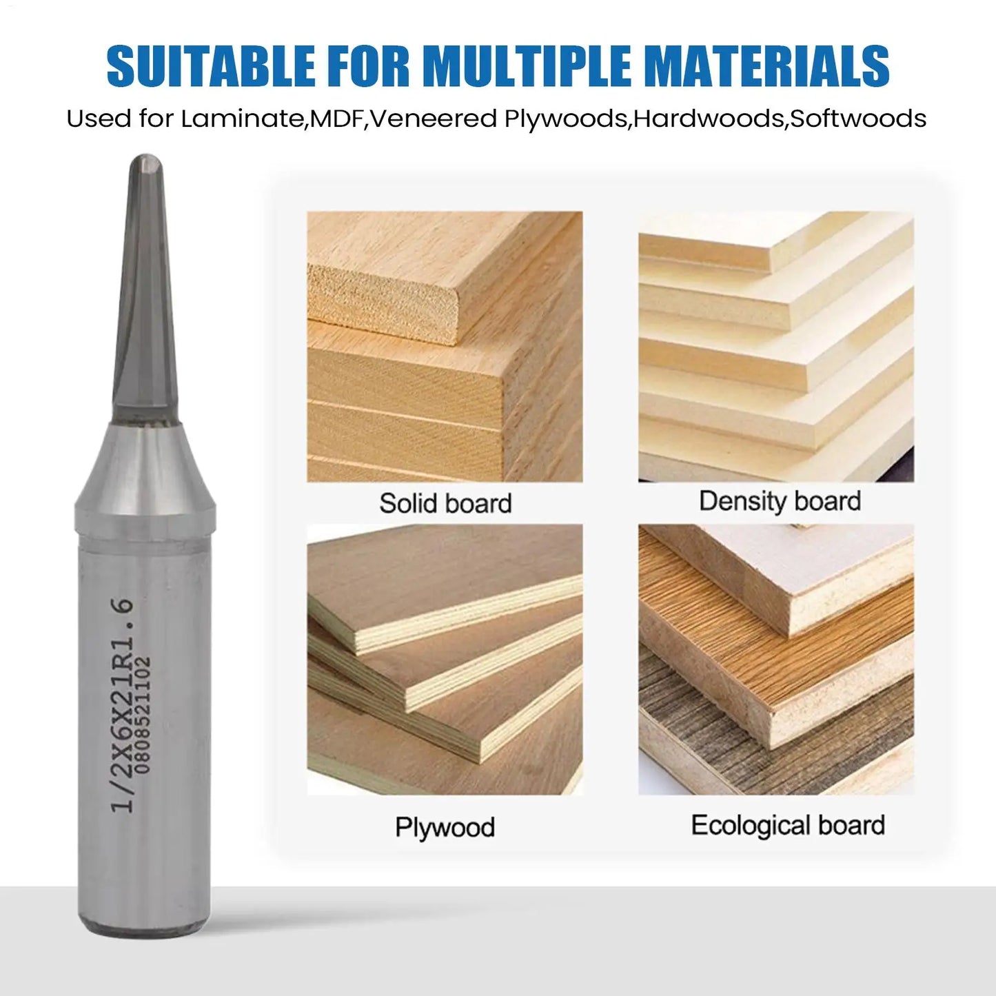 V Groove Router Bits 1/2 & 1/4 Inch HSS Woodworking End Mills