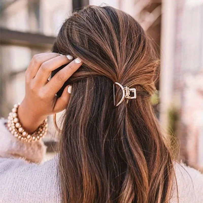 2-Pack Minimalist Golden Hair Claw Clips – Anti-Slip Peaceful Pleasures Health and Wellness