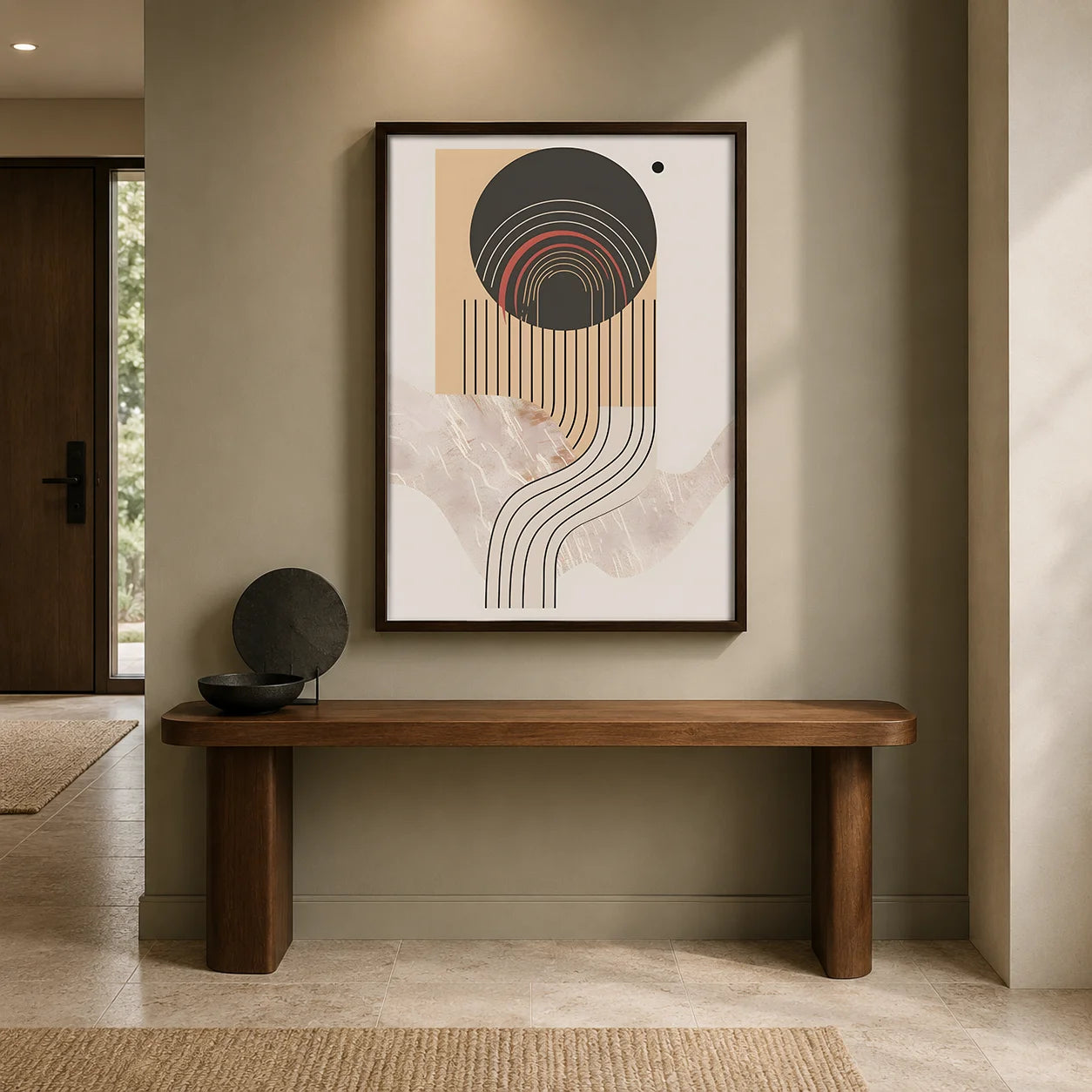 Abstract Geometric Canvas Wall Art | Modern Vintage Poster Print Canvas Wall Art Print Peaceful Pleasures Health and Wellness