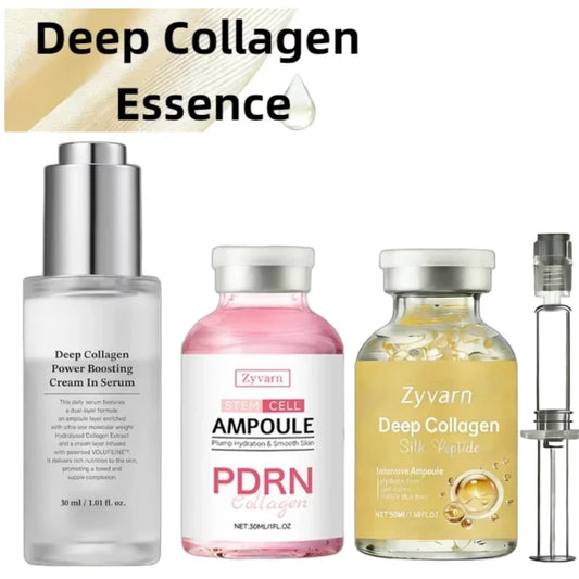Collagen Silk Peptide Ampoule Essence Long-lasting Hydration Reduces Fine Lines Enhances Facial Radiance Korean Skincare Essence Peaceful Pleasures Health and Wellness