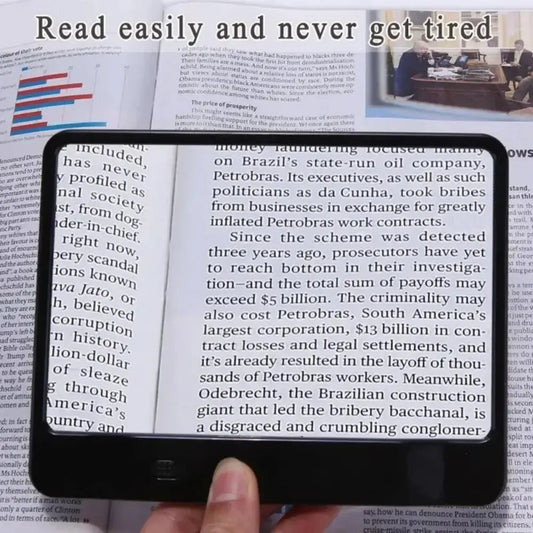 3X Full Page LED Magnifier Lightweight Reading Sheet for Books Newspapers Seniors Kids Low Vision Craft Hobby Repair Peaceful Pleasures Health and Wellness