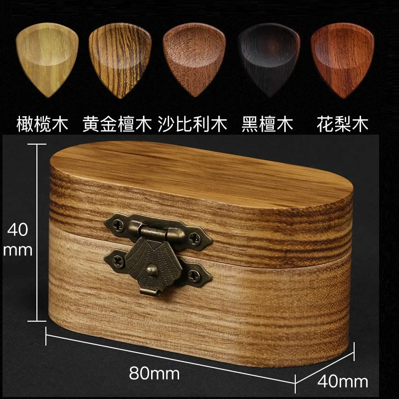 Handmade Guitar Pickbox Solid Wood Guitarbox Pick Storagebox Giftbox