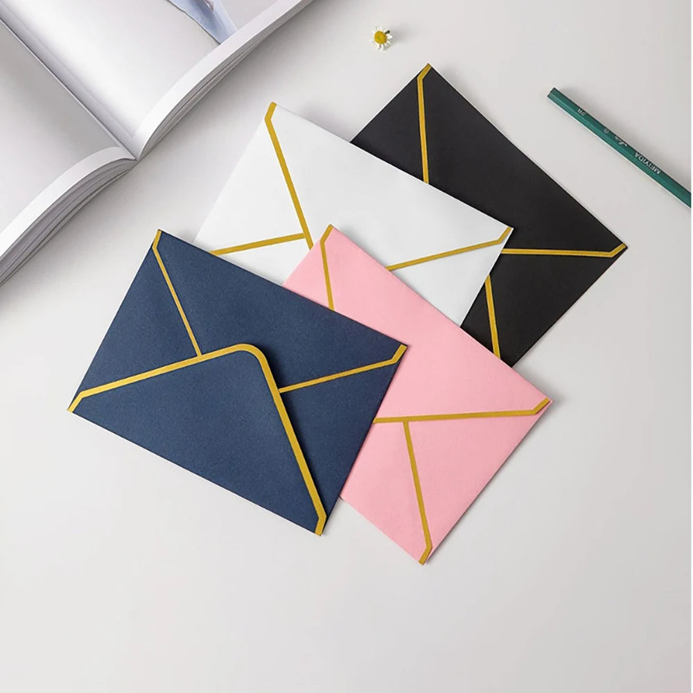 Bview Art Gold Foil Geometric Envelopes-holographic Pearlescent Paper