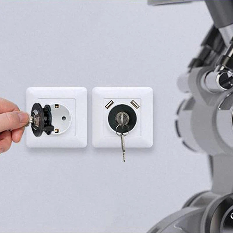 Keyed Outlet Socket Lock | Child Safety & Anti-Theft Zinc Alloy